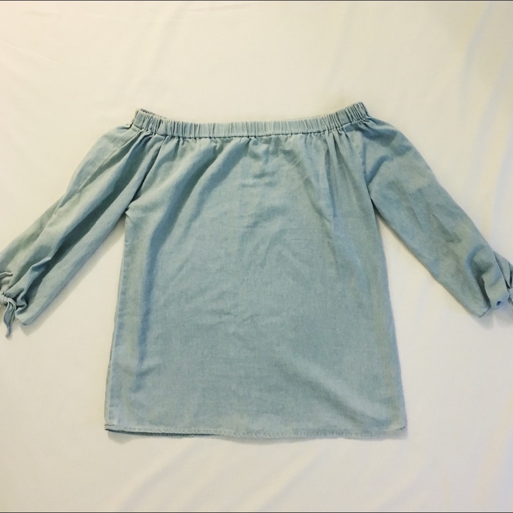 Denim Off the Shoulder Top + free gift